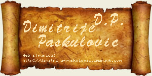 Dimitrije Paskulović vizit kartica